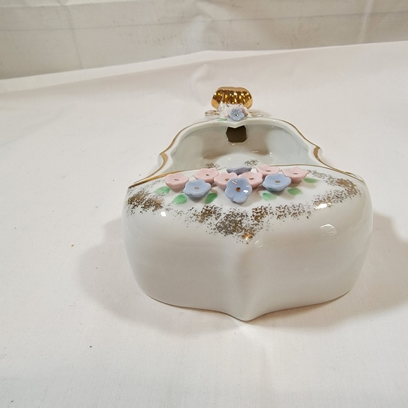 Vtg 3 Piece Porcelain Hand Painted Violin Wall Pocket/Plaque w Music Notes Japan - Picture 6 of 13